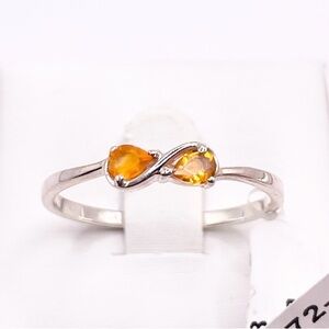 Size 9.5 Mexican Fire Opals 925 Sterling Silver Ring